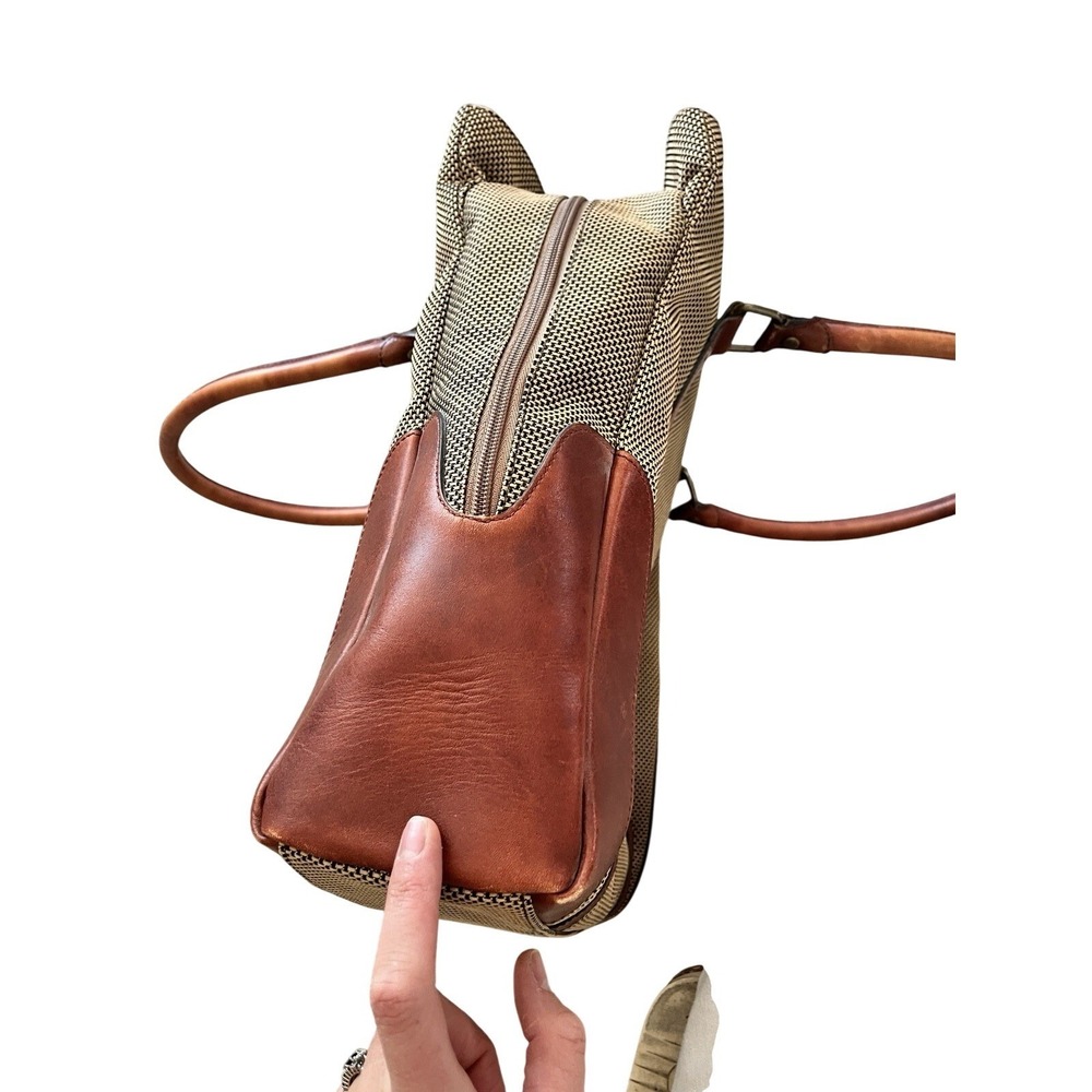 LL Bean Traveler Bag Shoulder Leather Wool TP47 Vintage USA  Computer Carryon - Picture 8 of 14